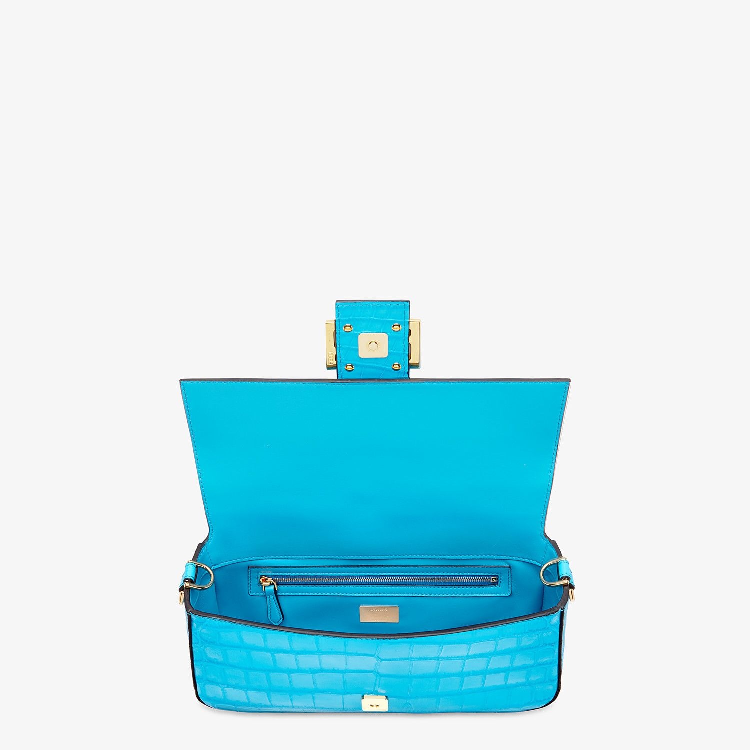 Light blue crocodile leather bag - 4