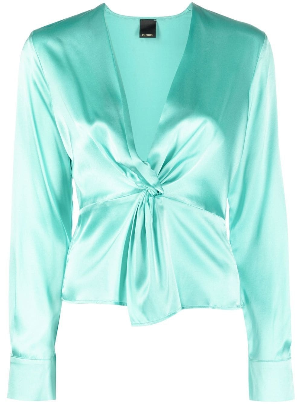 twist-detail silk blouse - 1