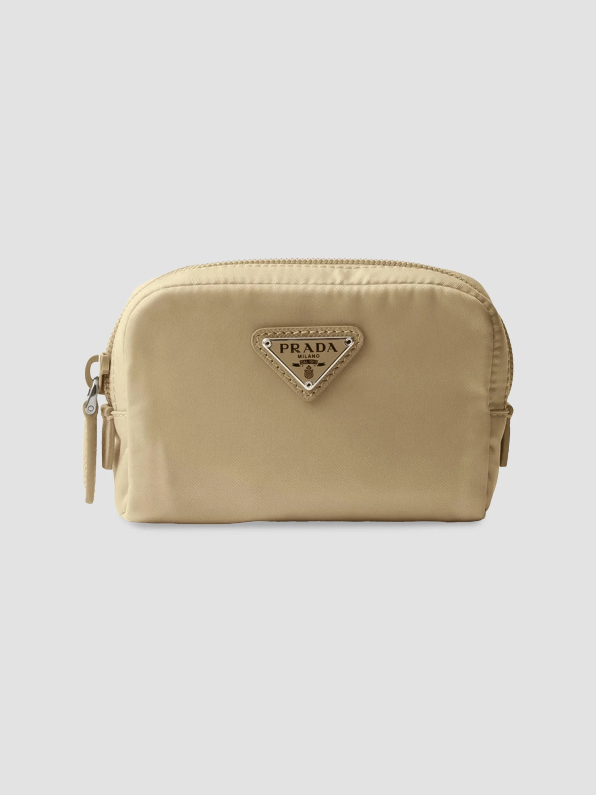 Re-Nylon Necessaire Pouch - Light Brown - 1