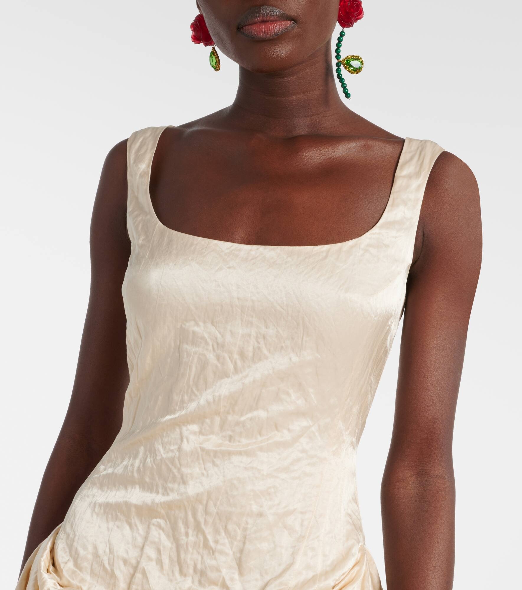 Draped cotton-blend minidress - 4