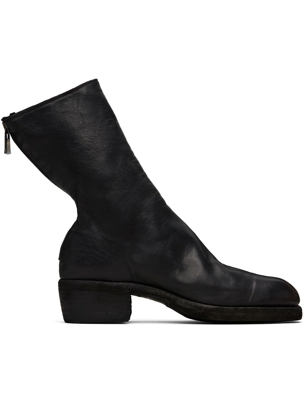 Black Back Zip Boots - 1