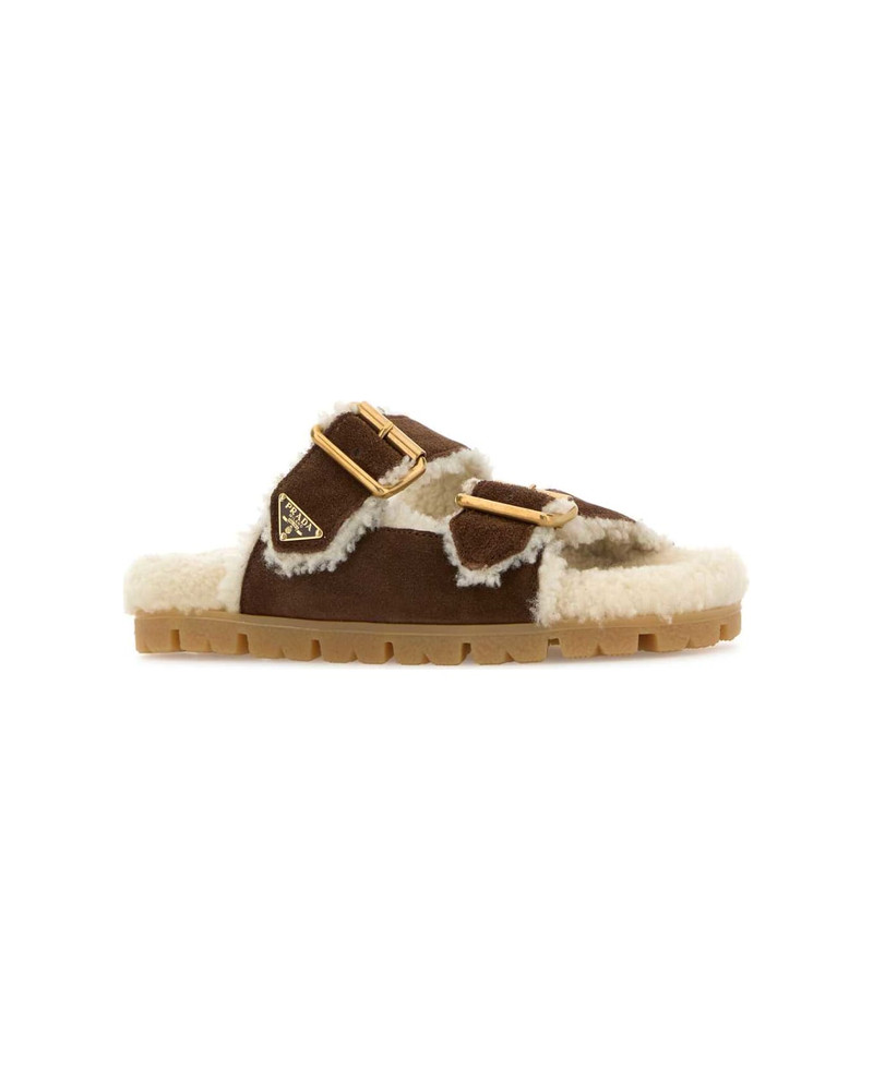Prada Brown Suede Slippers outlook