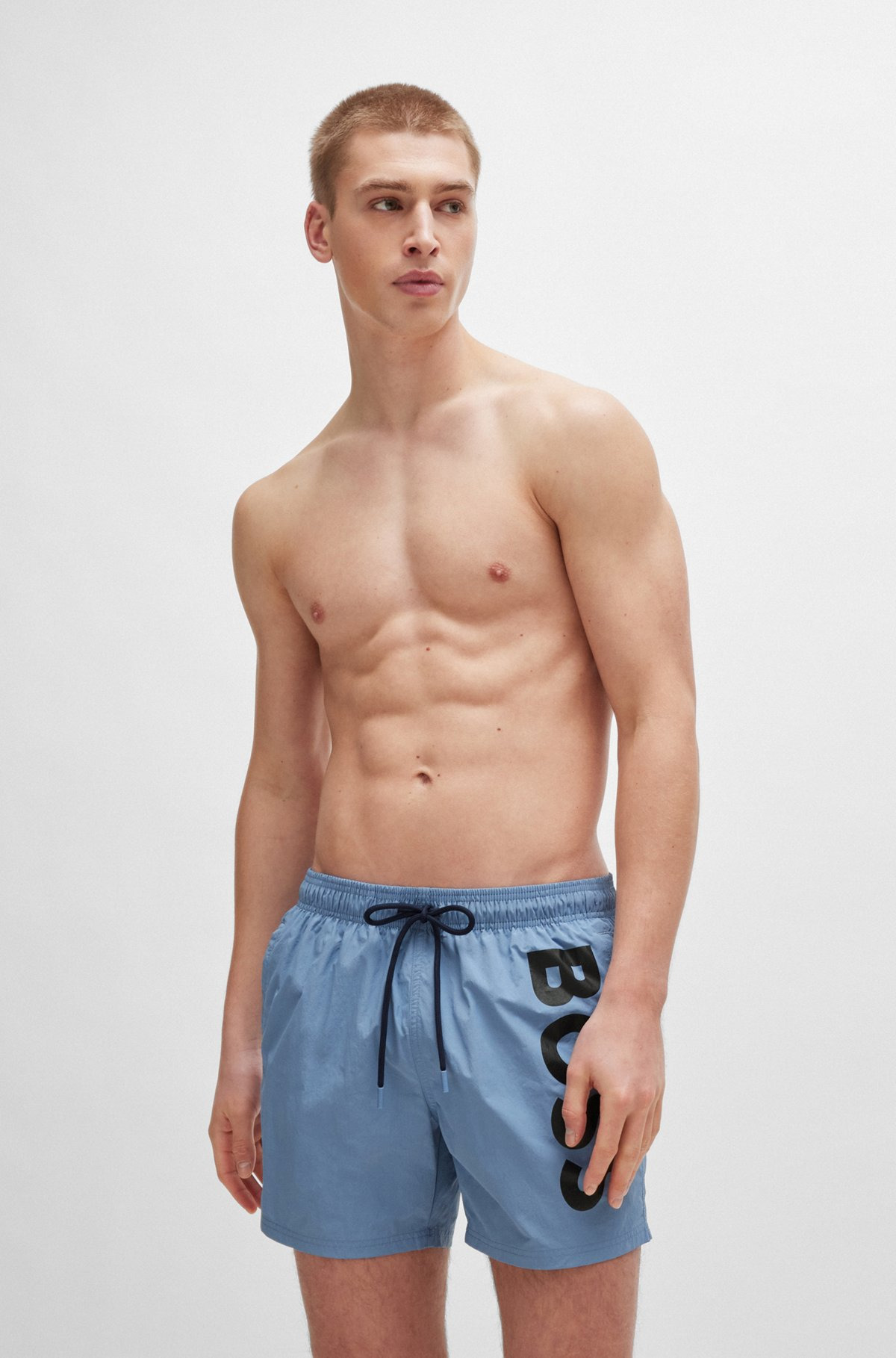 FULLY LINED SWIM SHORTS WITH LOGO PRINT - 2