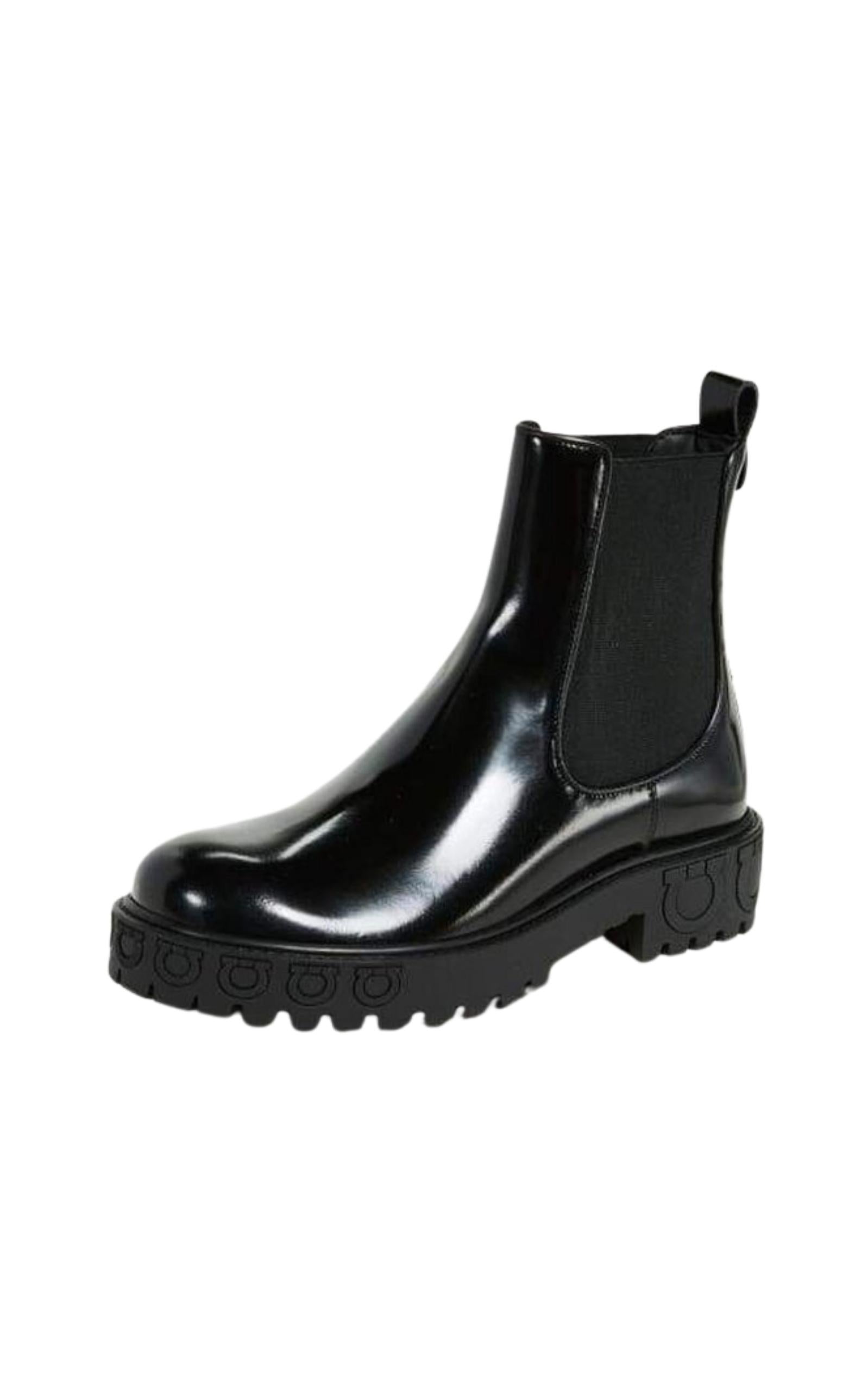 Varsi Leather Gancini-Sole Chelsea Boots - 3