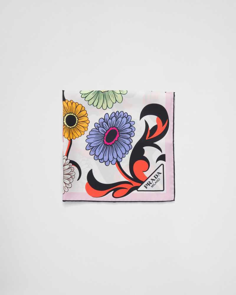 Printed silk twill scarf 55x55 1