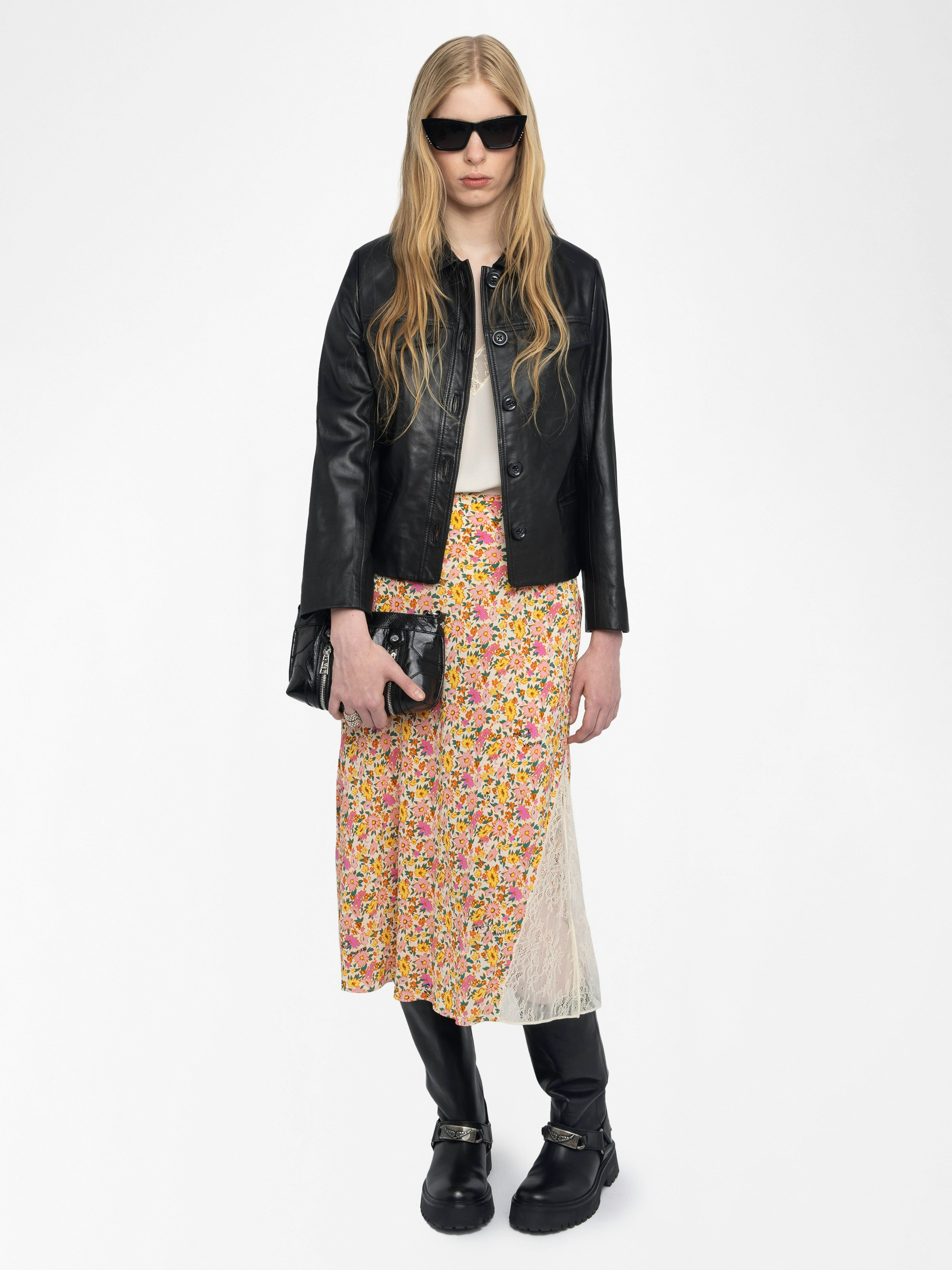 Jayla Womens Floral Midi Skirt - 4