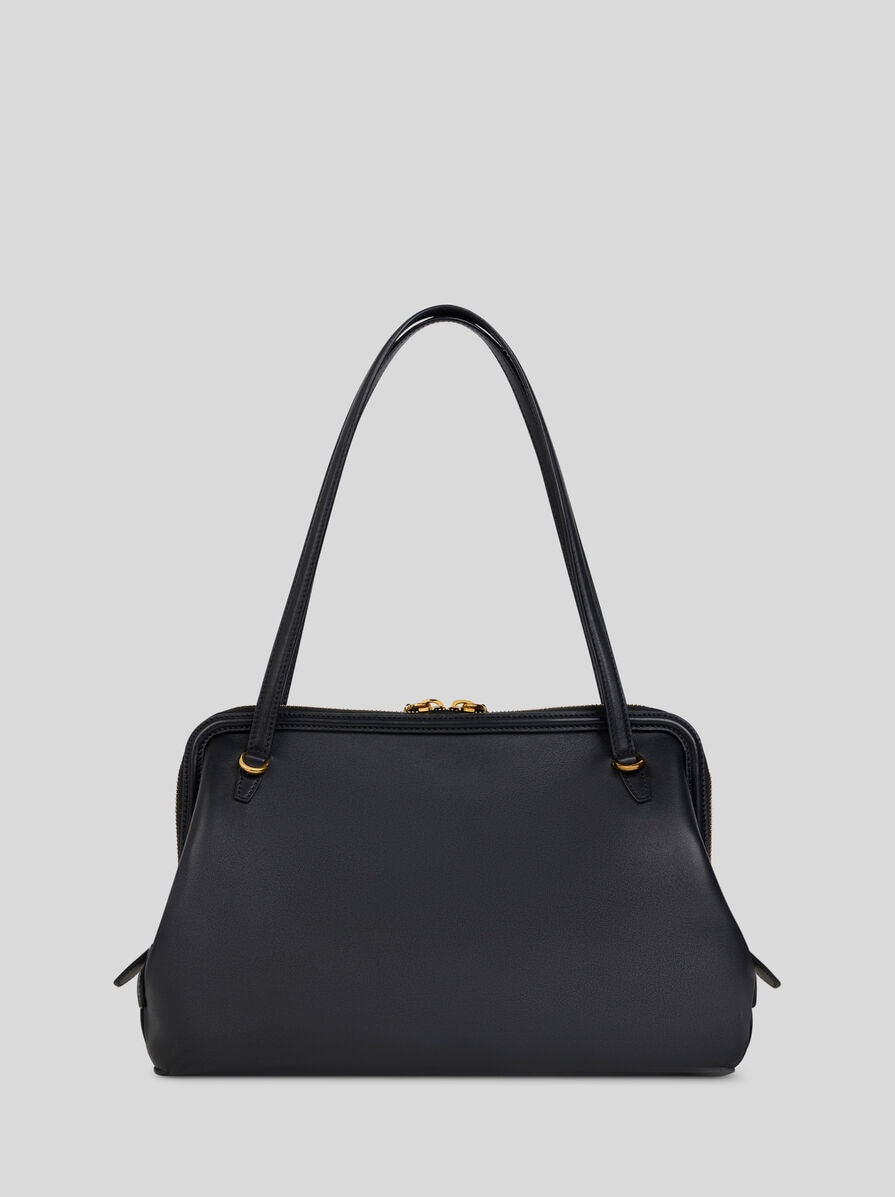 MEDIUM LEATHER DOC SHOULDER BAG WITH EMBROIDERY - 3