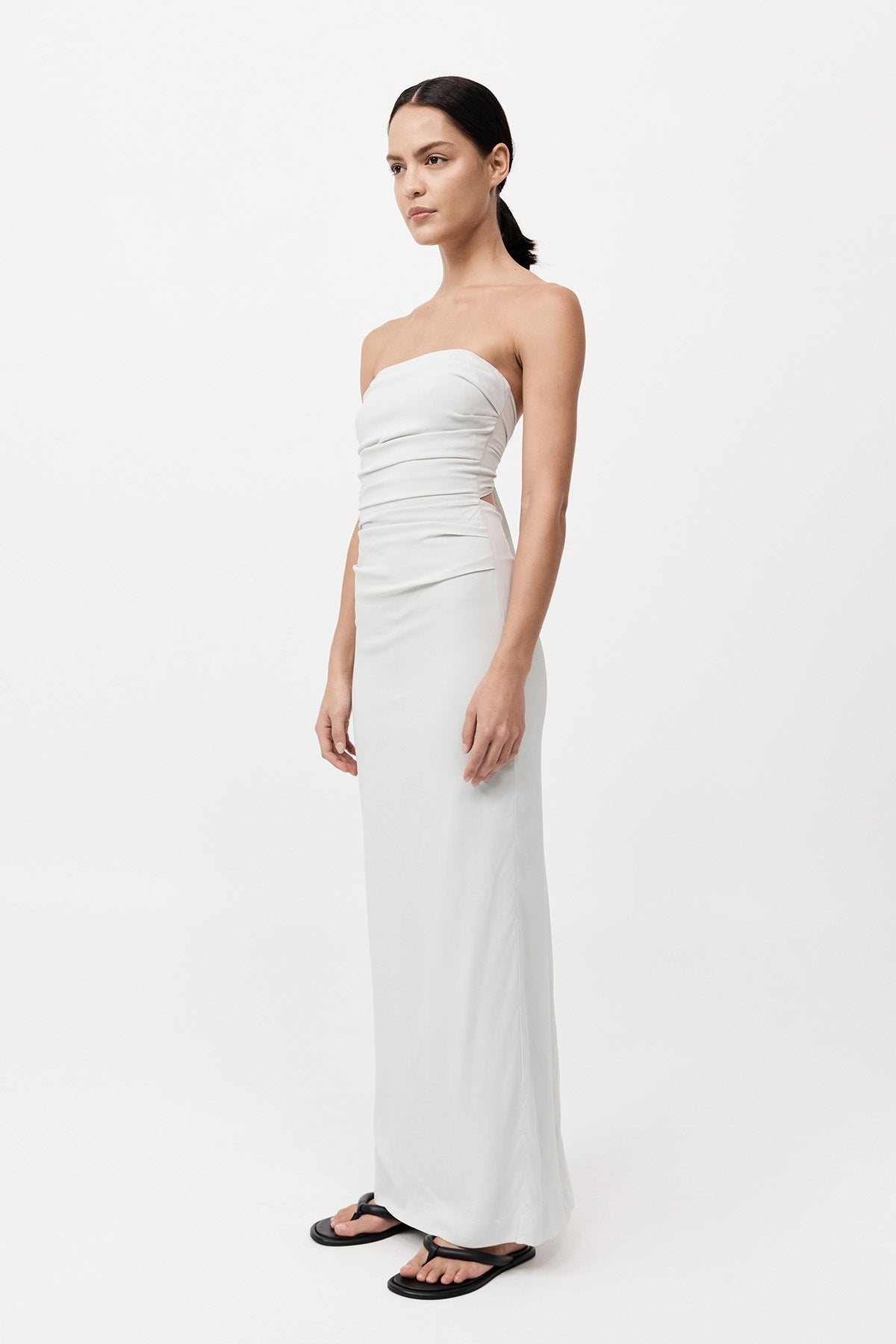 Strapless Tie Back Dress - Silver - 4