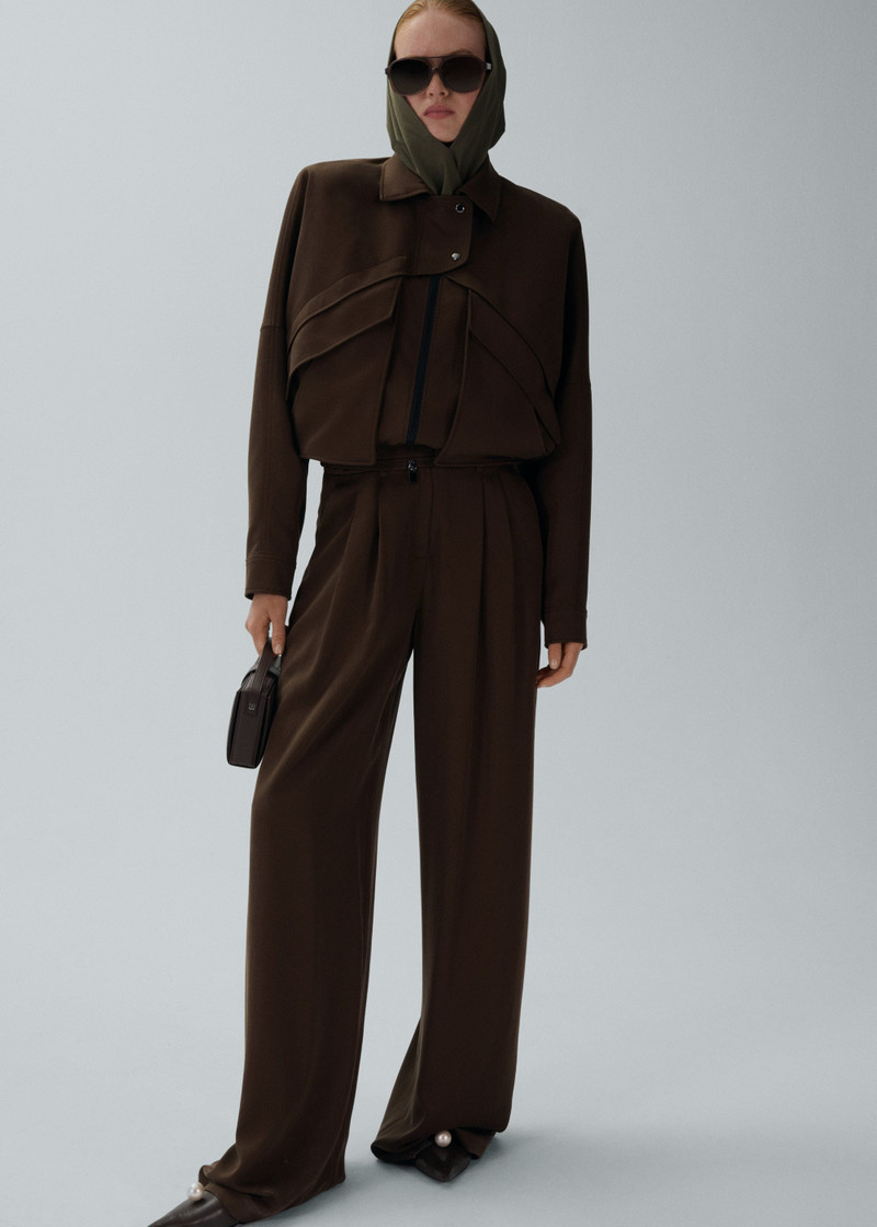 MAGDA BUTRYM Wide-leg lyocell trousers in brown outlook