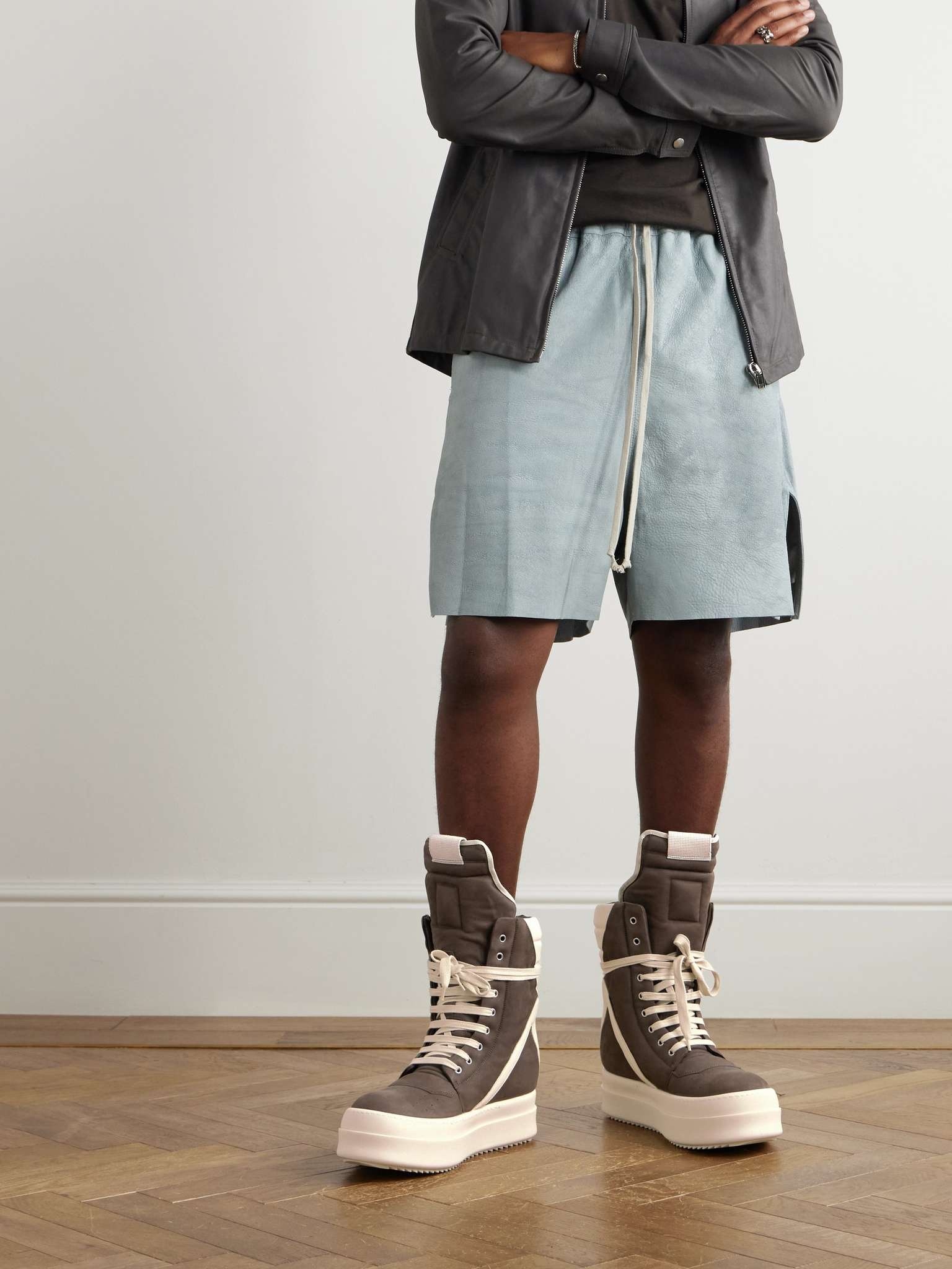Rick Owens Mega Geobasket Leather Sneakers | REVERSIBLE