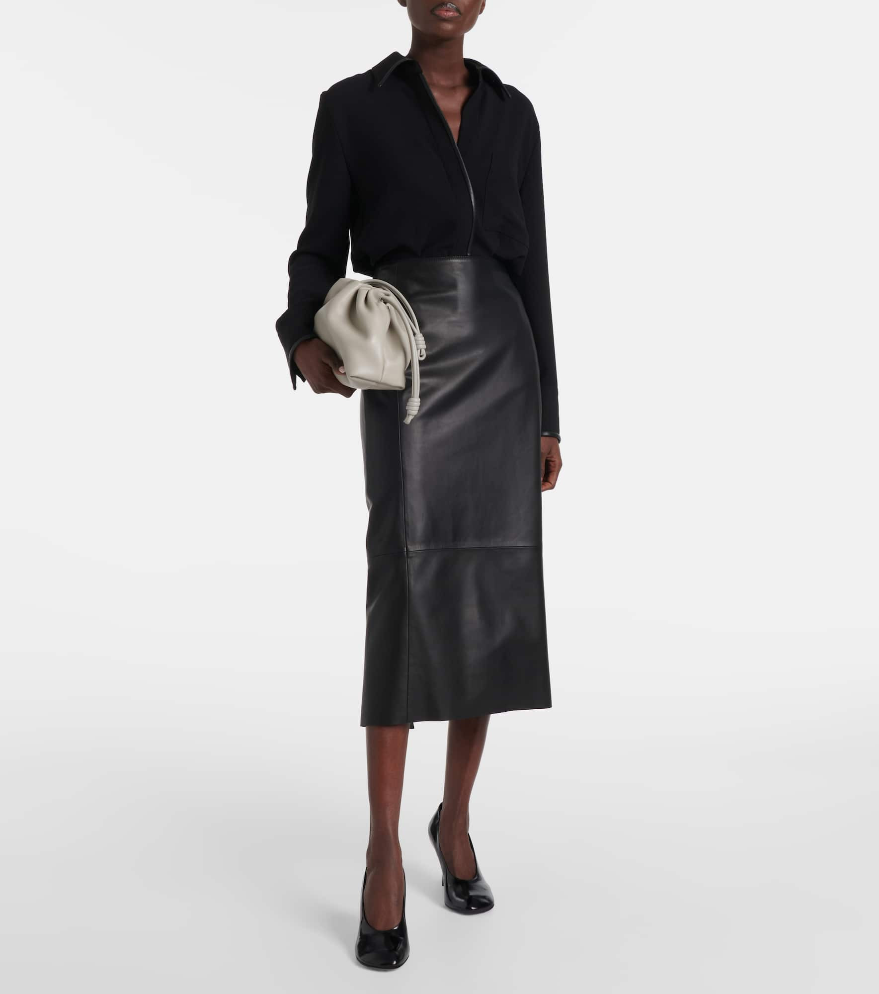 Leather pencil skirt - 2