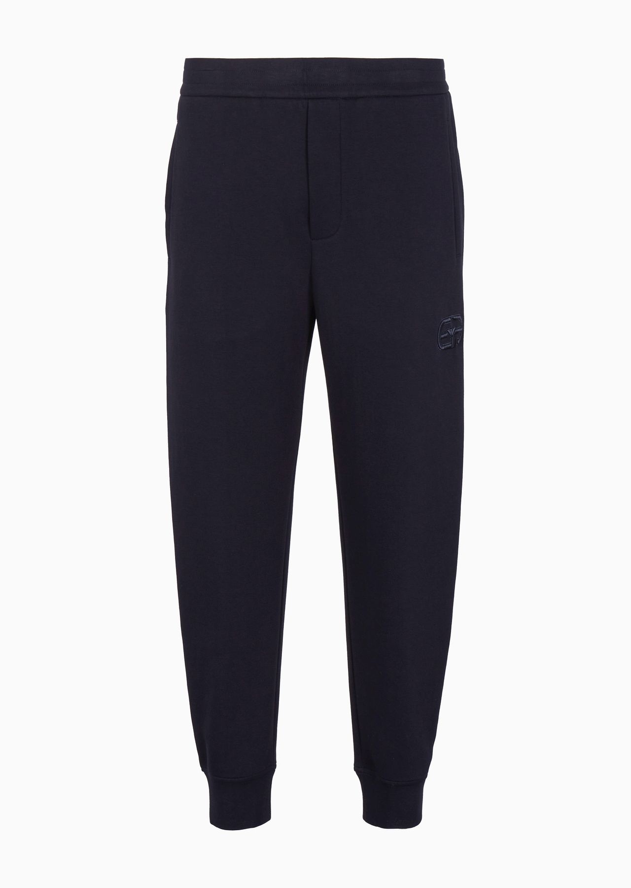 EMPORIO ARMANI Double-jersey joggers with embossed