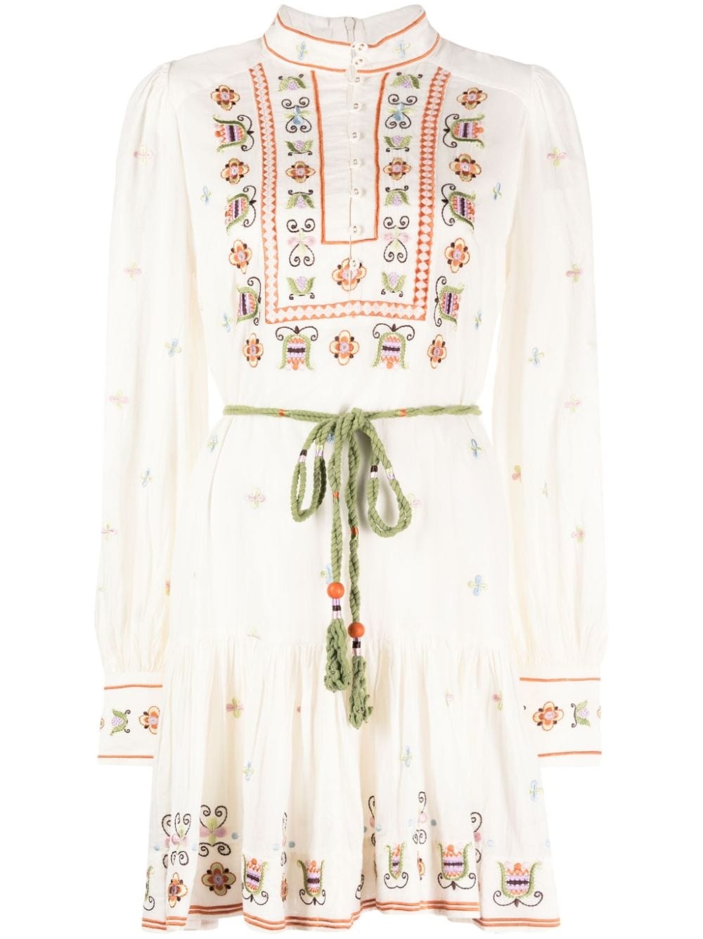 Lovella floral-embroidered minidress - 1