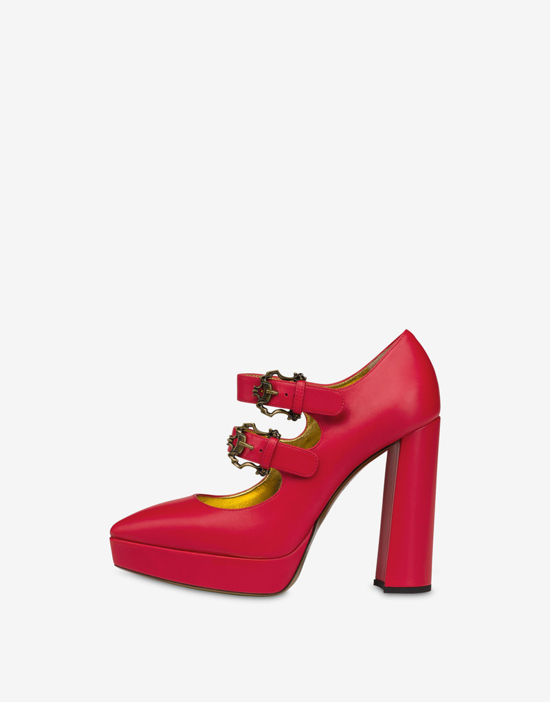 Moschino BAROQUE BUCKLES CALFSKIN PUMPS outlook