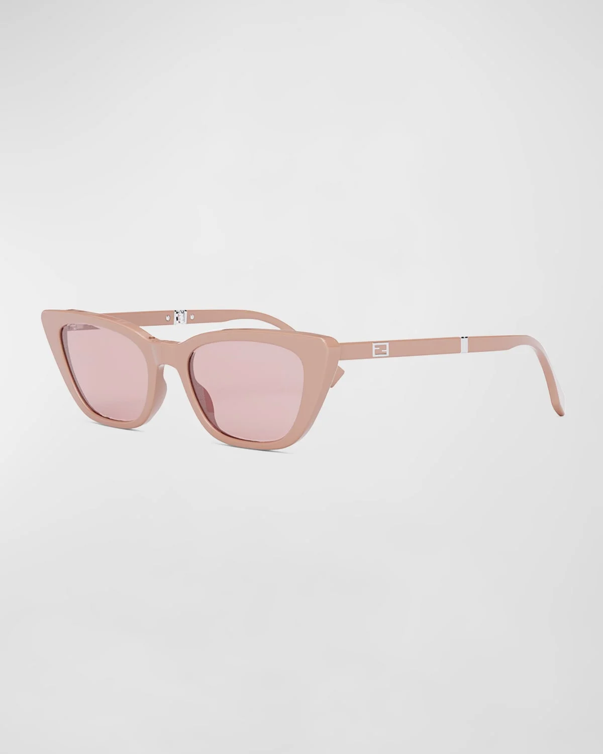 Baguette Mirrored Folding Nylon Cat-Eye Sunglasses - 1