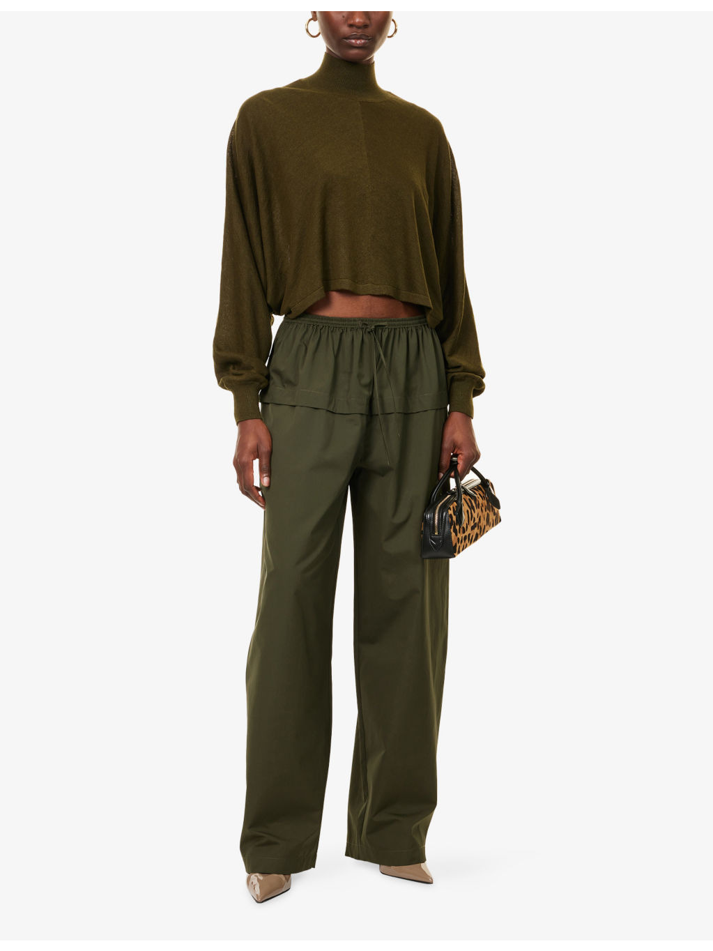Peplum Wide-Leg Cotton-Poplin Trousers - 2