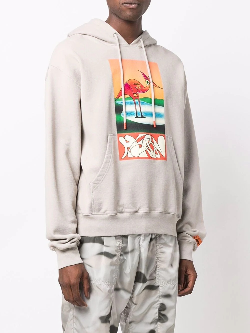 abstract Heron-print hoodie - 3