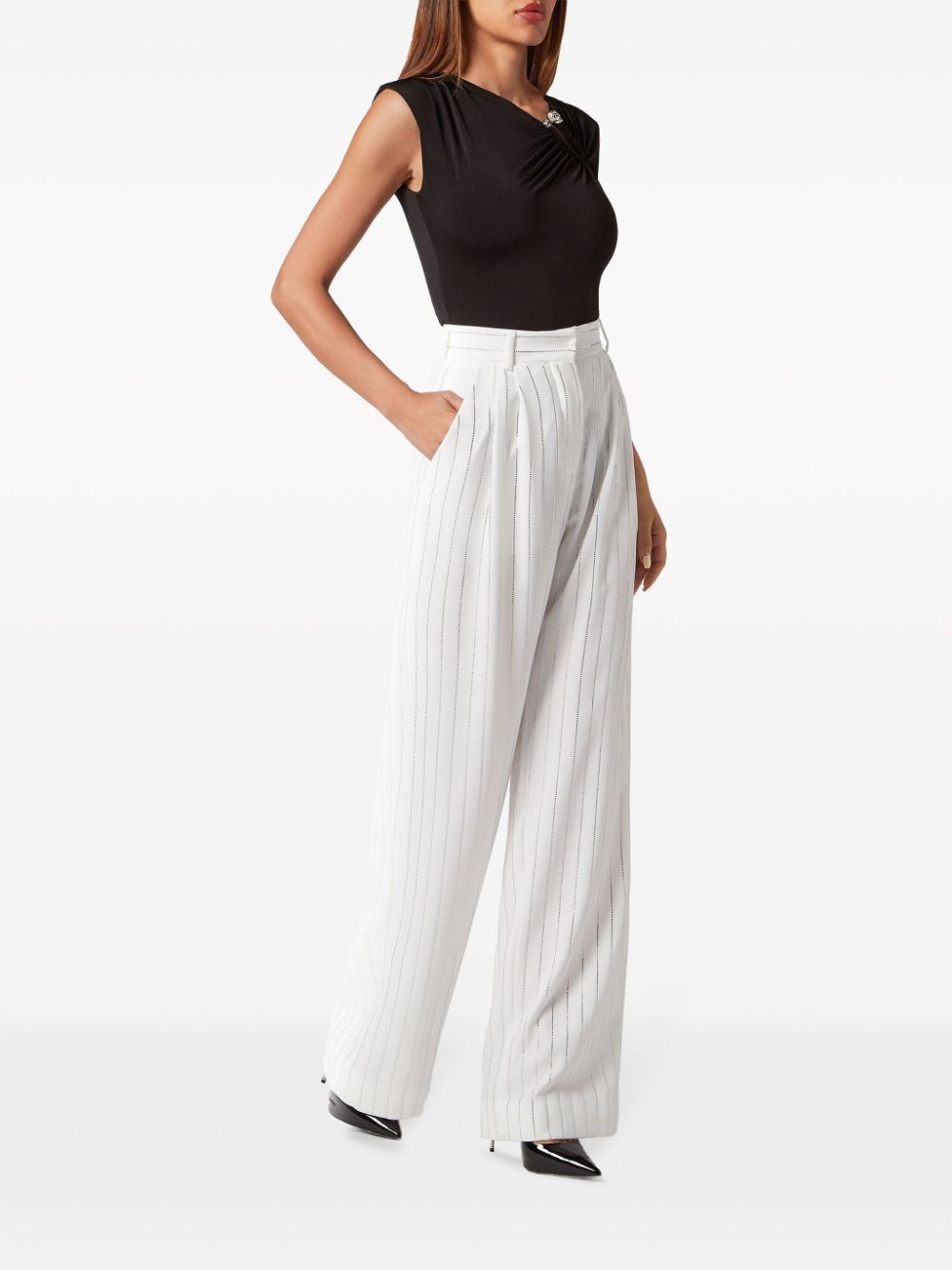 Cady crystal-pinstripe trousers - 2