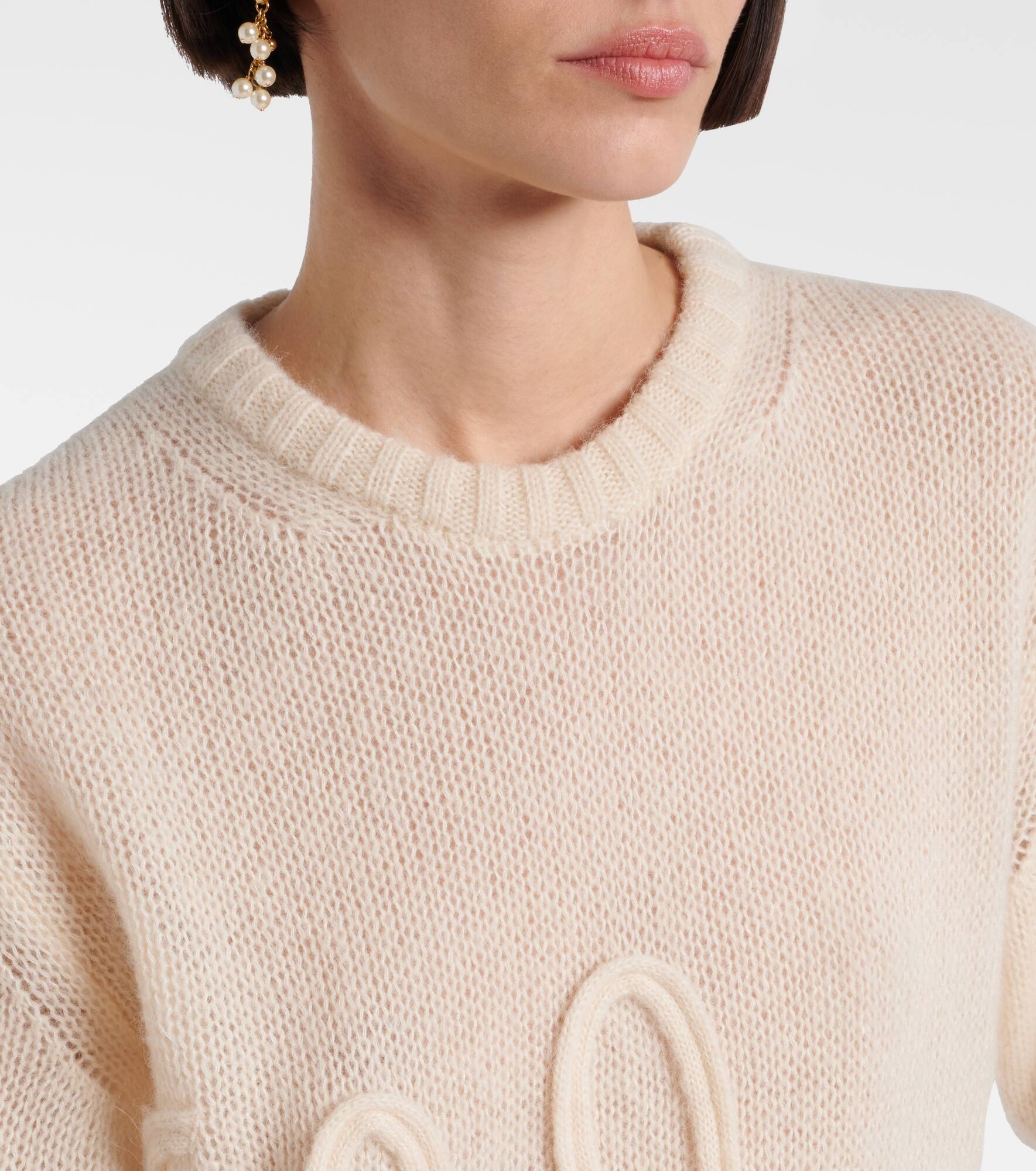 Logo alpaca and silk sweater - 4