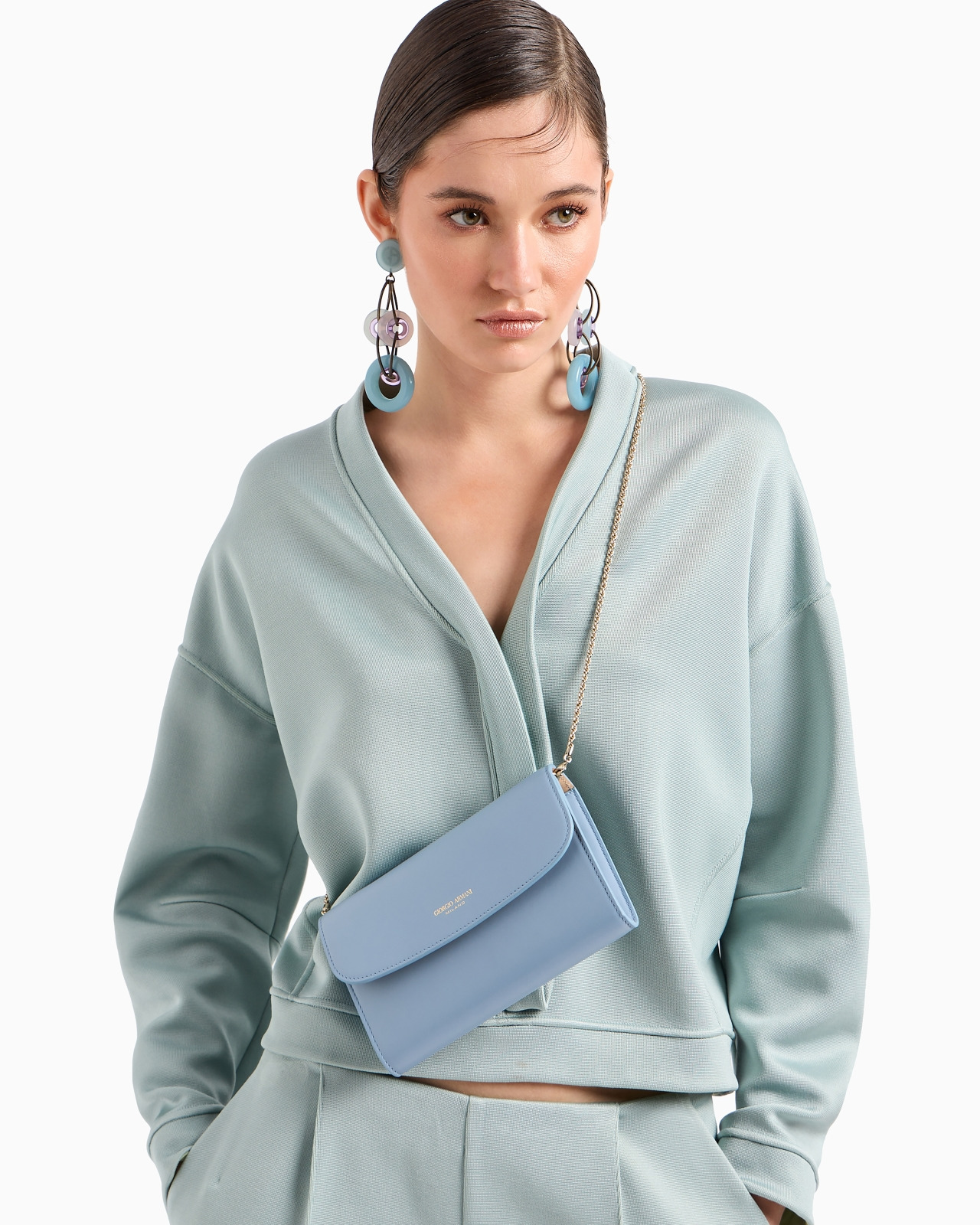 Glossy leather la Prima clutch bag - 6