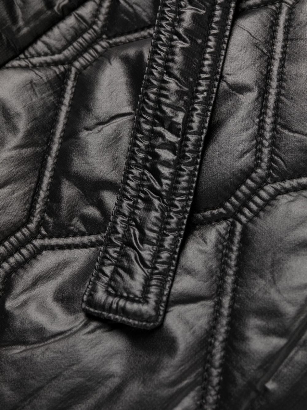 diamond-quilted zip-up raincoat - 6