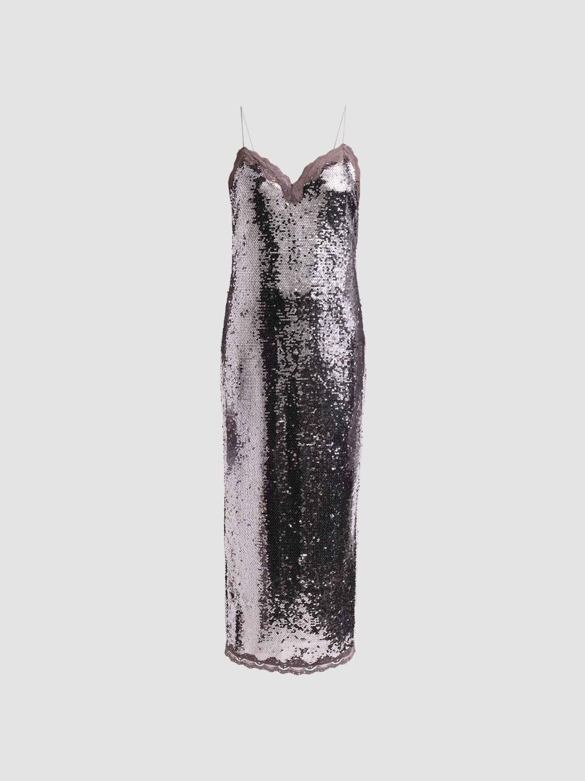 Women's Verelith Sequined Sweetheart Midi Dress - Gunmetal - 1