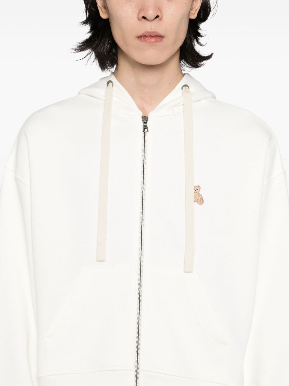 logo-patch zip-up hoodie - 5