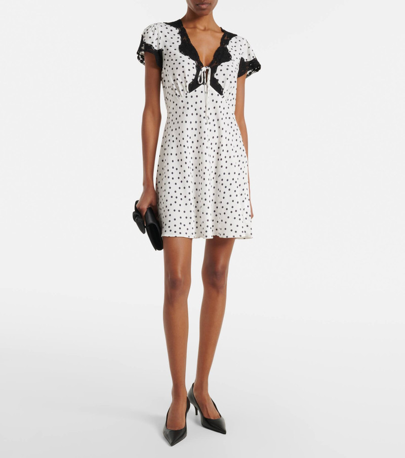 RIXO Polka-dot lace-trimmed minidress outlook