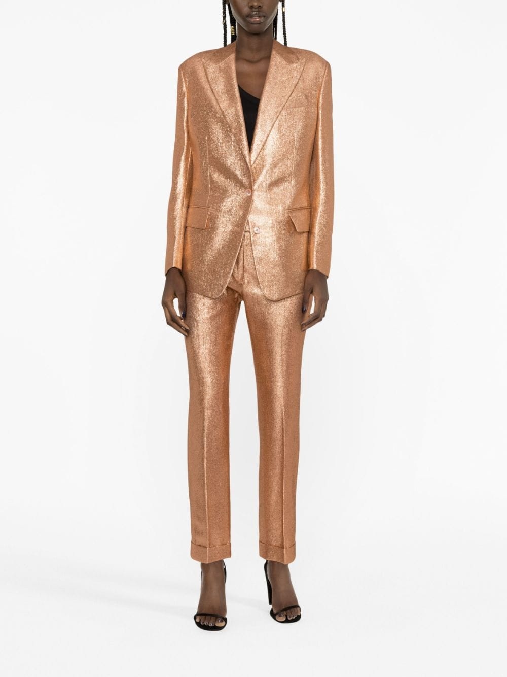 iridescent-sable single-breasted blazer - 2