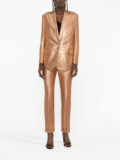 TOM FORD iridescent-sable single-breasted blazer outlook