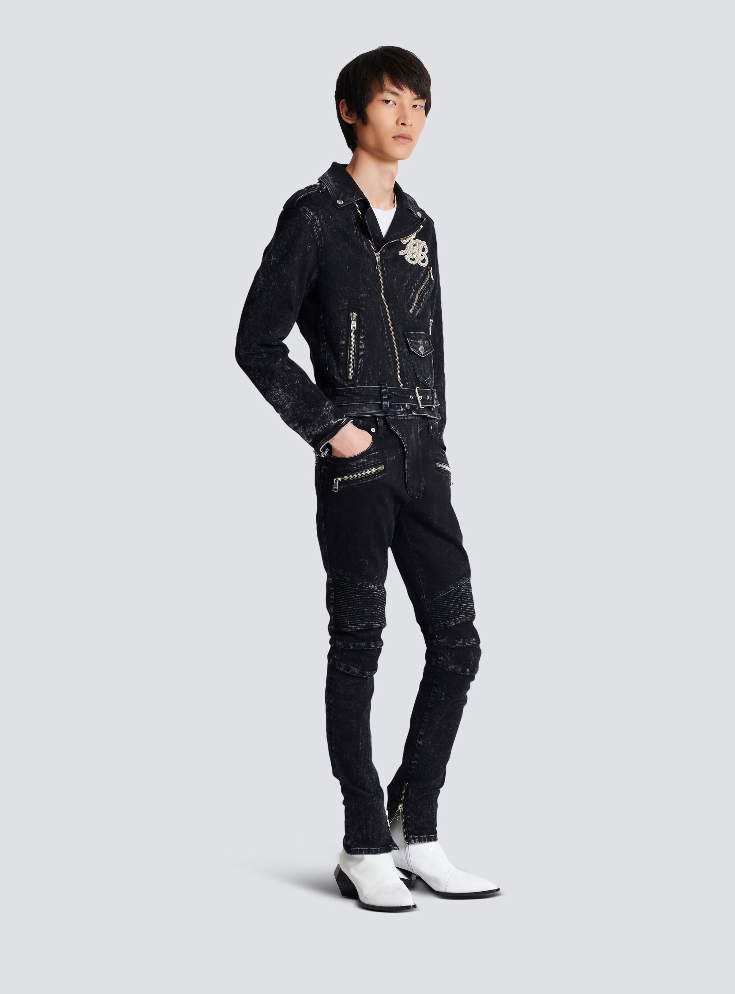 Denim biker jacket - 3