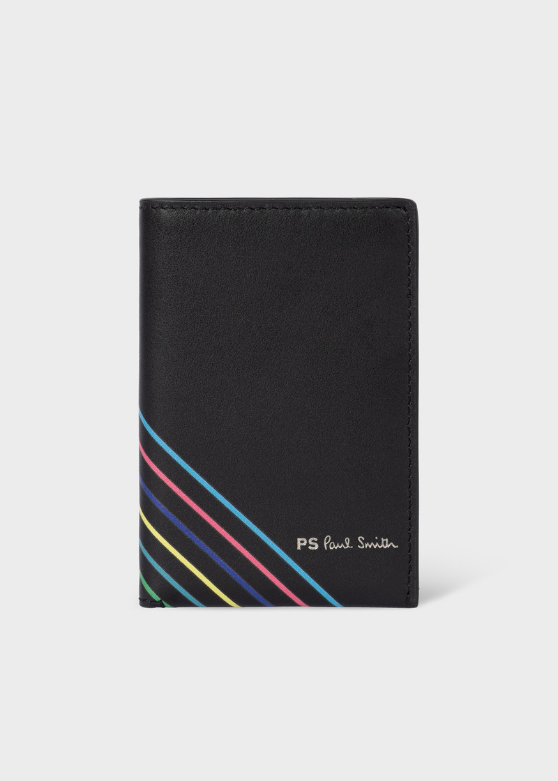 Black 'Sports Stripe' Slim Leather Wallet 1