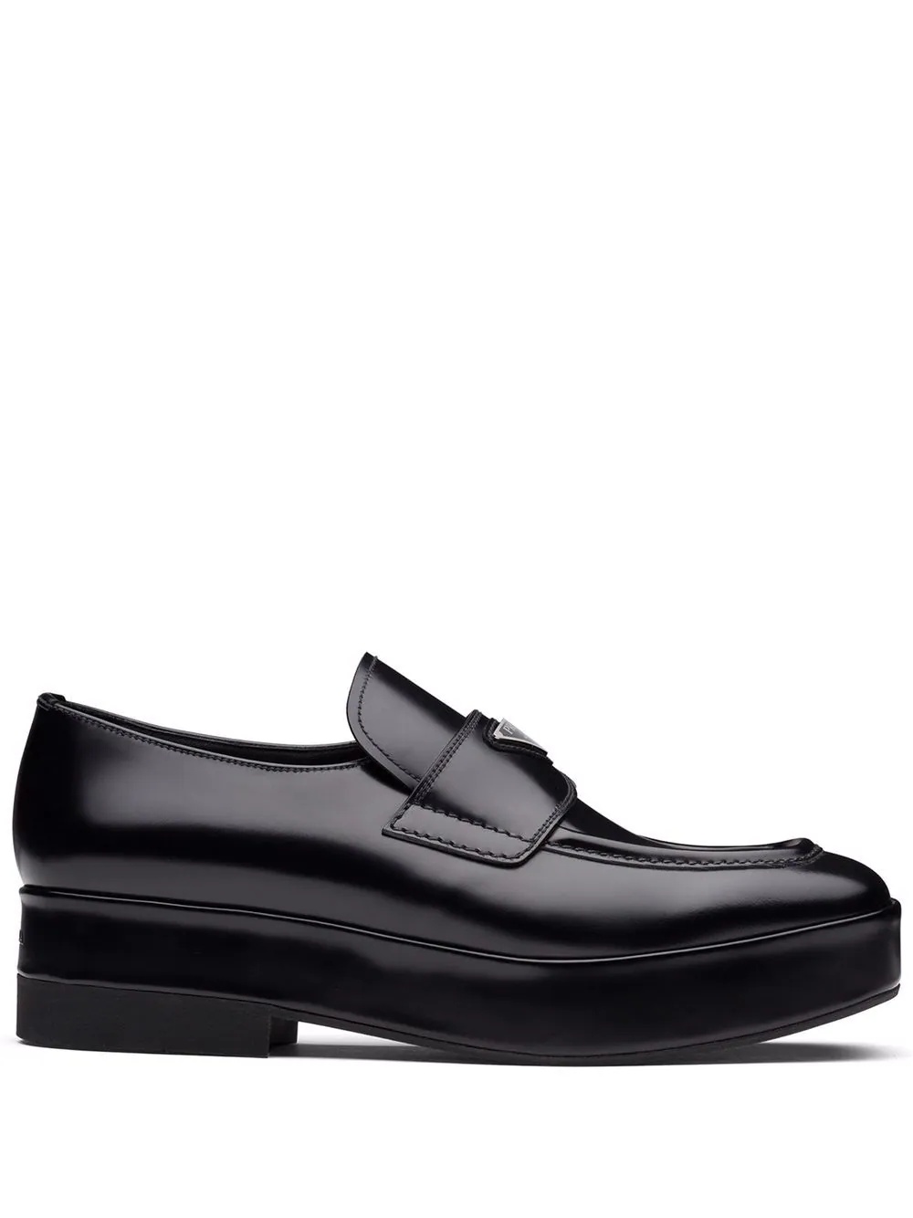 logo-plaque square-toe loafers - 1