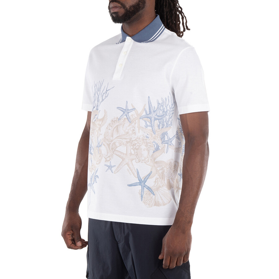 Versace Starfish Print Cotton Polo Shirt - 2
