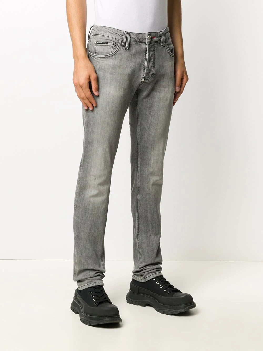 mid-rise slim fit dollar jeans - 3