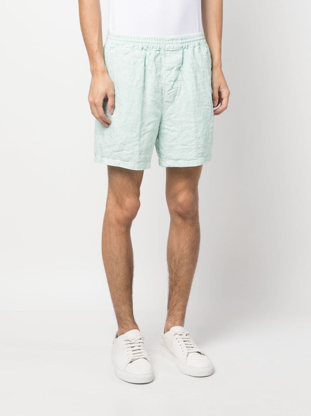 elasticated linen shorts - 3