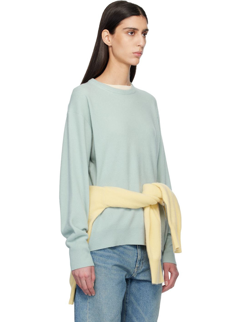 Blue Extra Fine Wool Knit Sweater 2