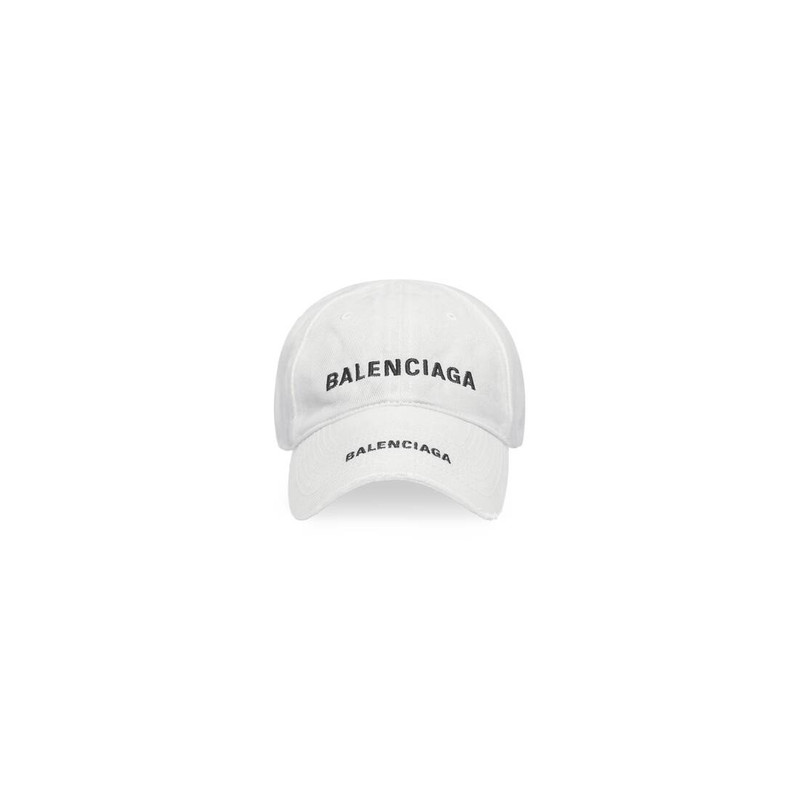 Double Logo Cap in White 1