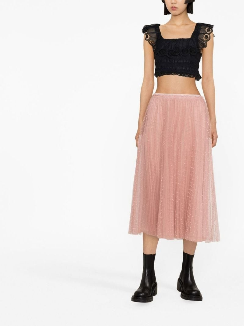REDValentino polka dot embroidered skirt outlook