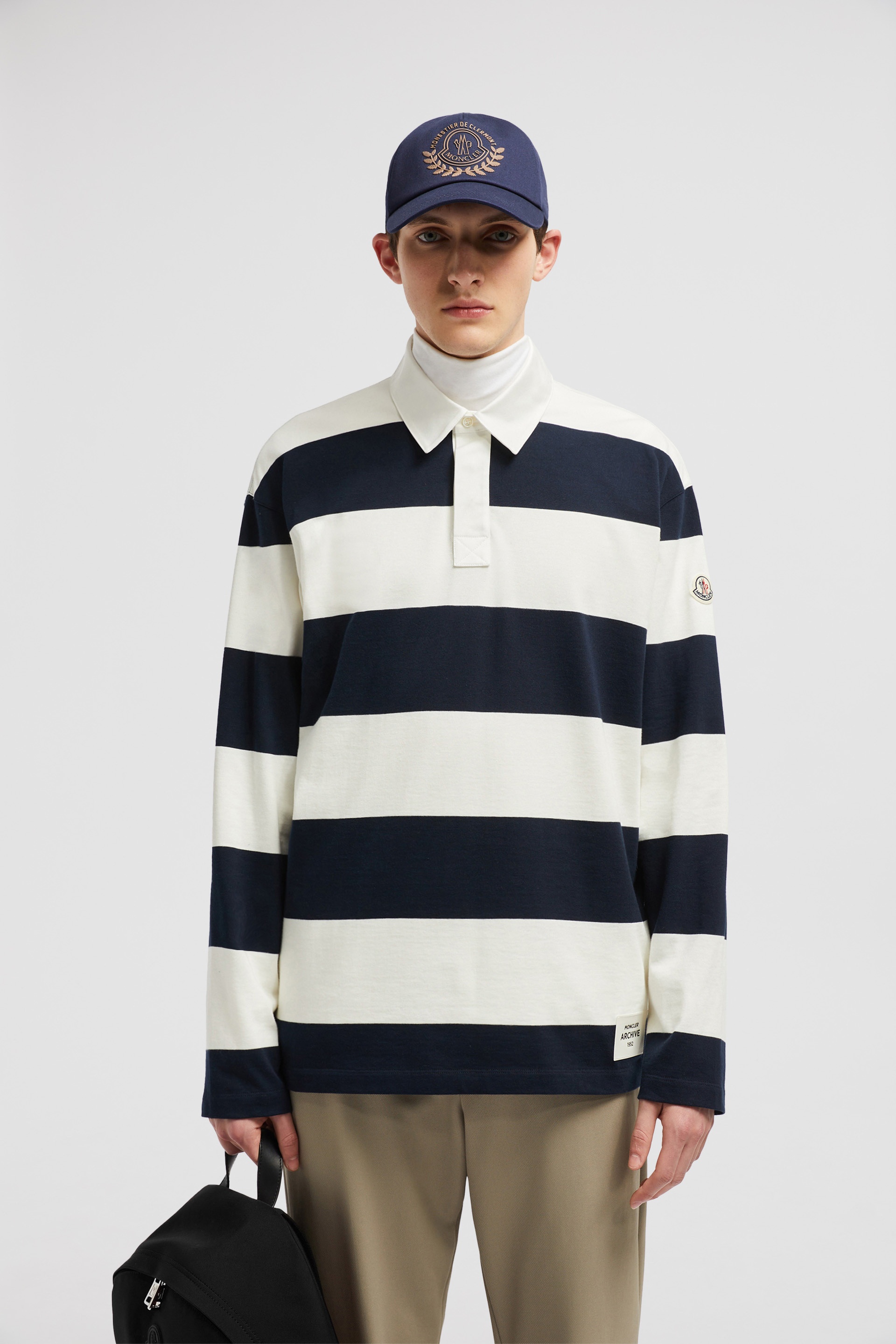 Striped Long Sleeve Polo Shirt - 2