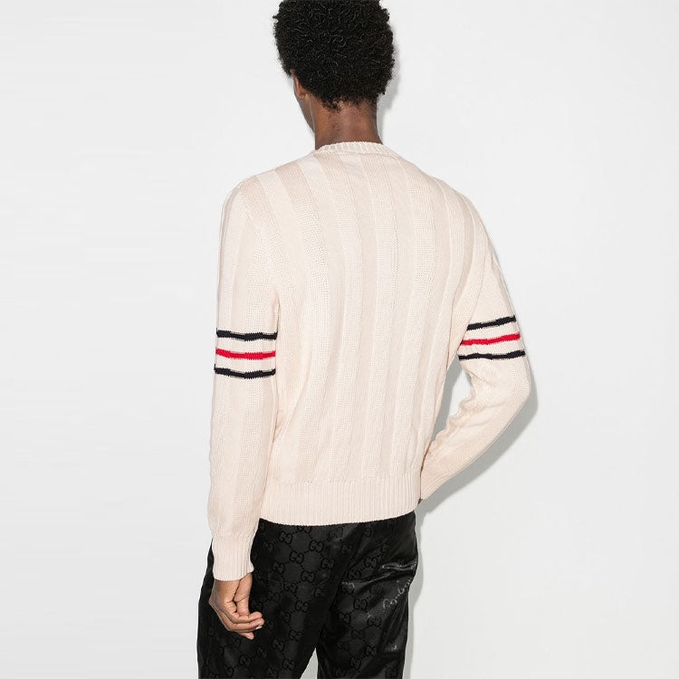 Gucci Double G Cotton Knit Sweater Male White 626068-XKBGM-9071 - 3