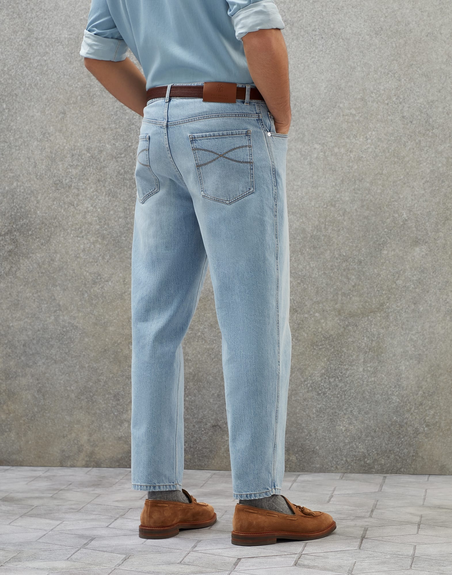 Denim easy fit five-pocket trousers - 2