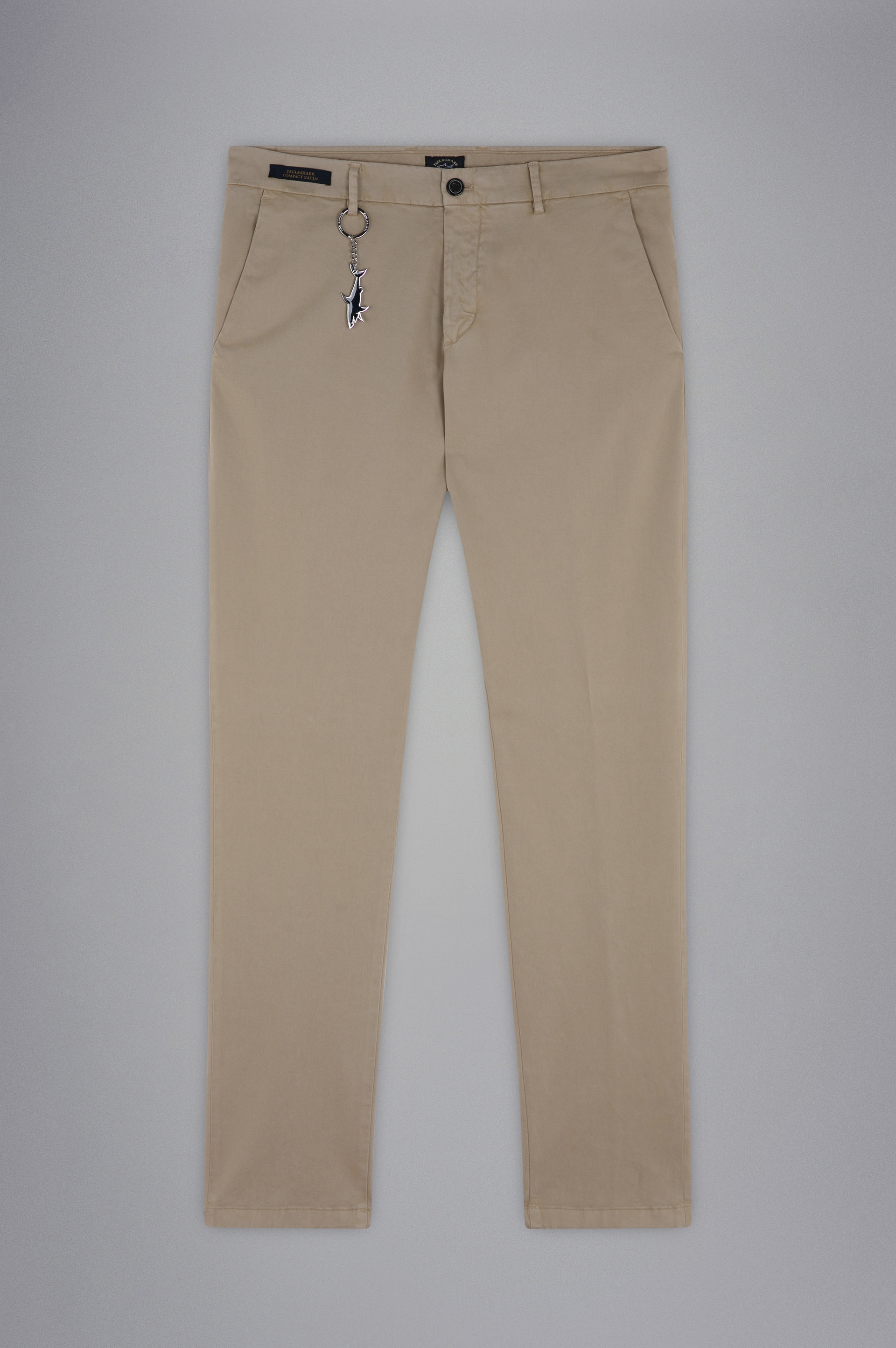 STRETCH COTTON REGULAR CHINO TROUSERS - 1