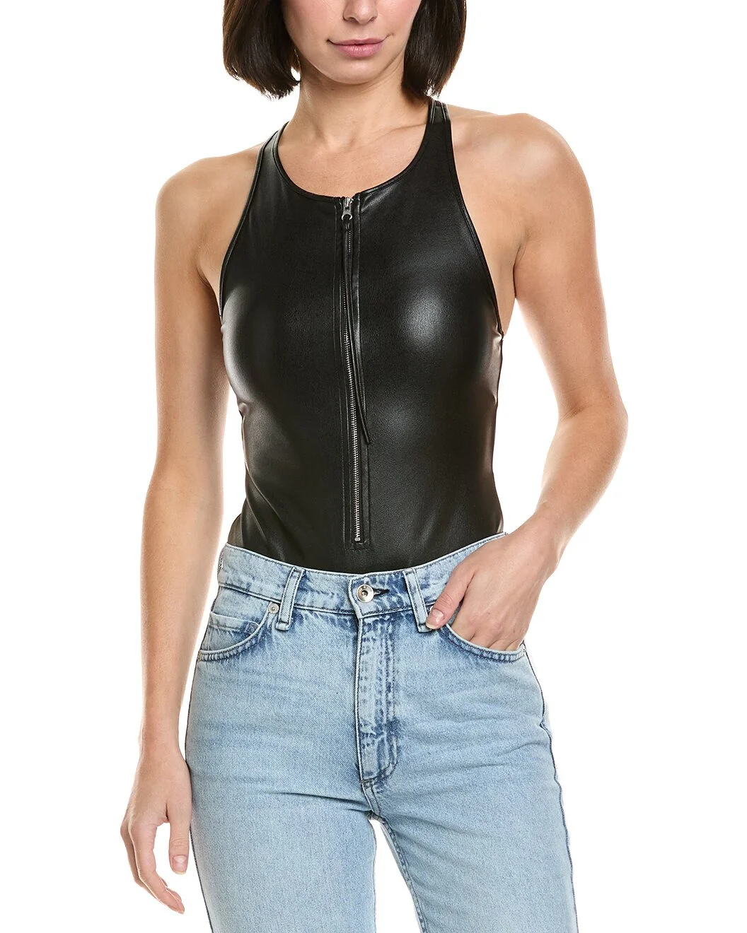Helmut Lang Zip Racerback Bodysuit - 1