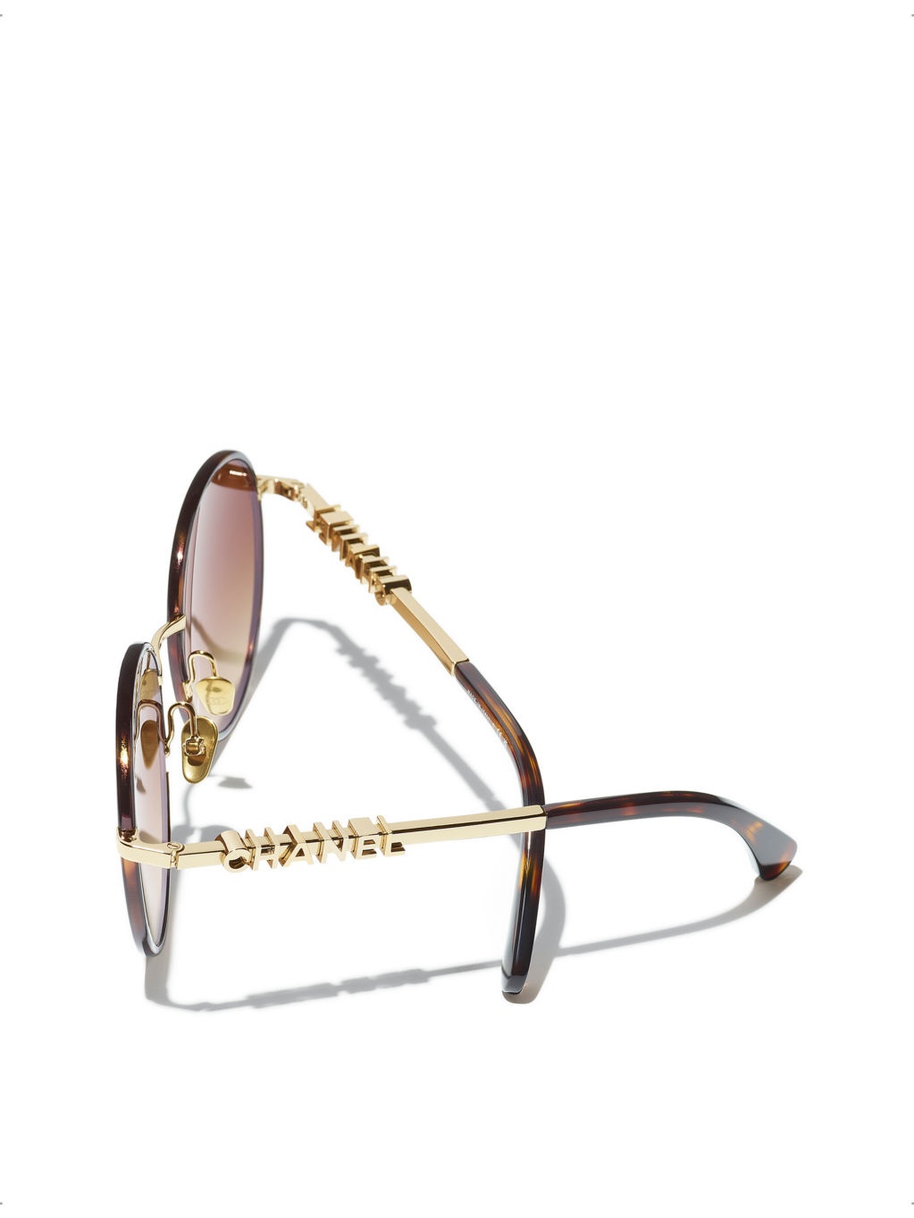 CH4282 round-frame tortoiseshell metal sunglasses - 4