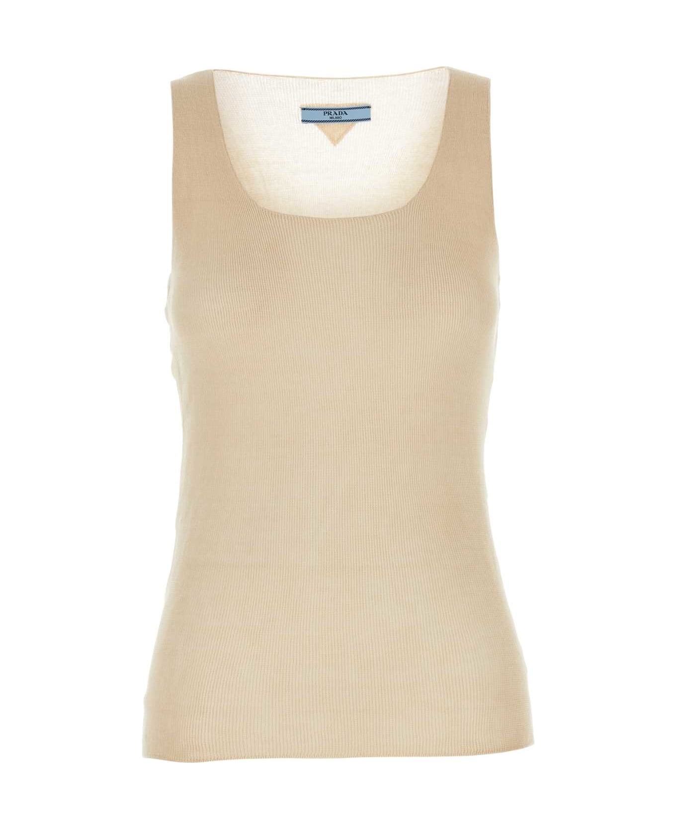 【送料&関税込】Prada Sand Cotton Tank Top Prada Sand Cotton Tank Top | italist | REVERSIBLE