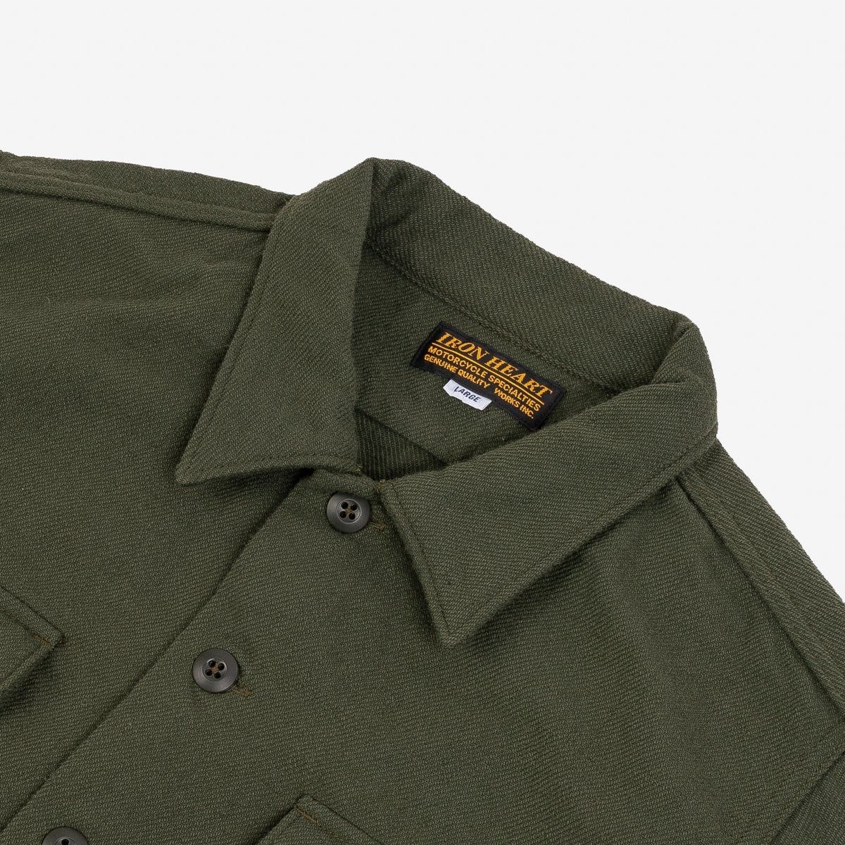 IHSH-346-ODG 10oz Recycled Nylon Mechanic Work Shirt - Olive Drab Green - 7