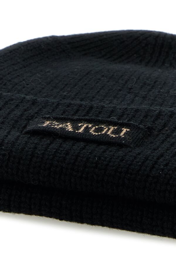 帽子・その他 Beanie - PATOU - Wool - Black PATOU Black wool beanie hat | gebnegozionline | REVERSIBLE
