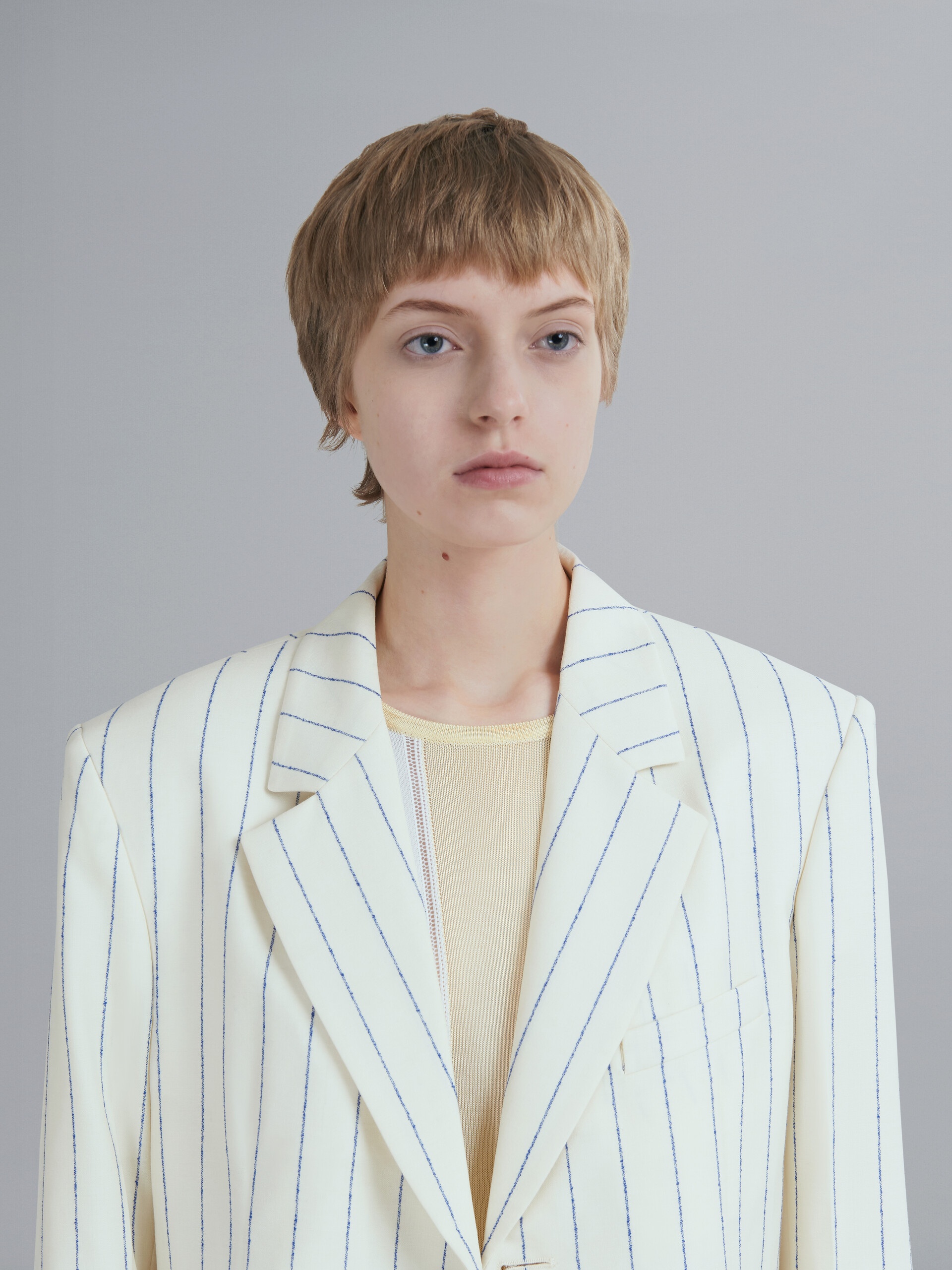 PINSTRIPED FRESCO WOOL BLAZER - 4