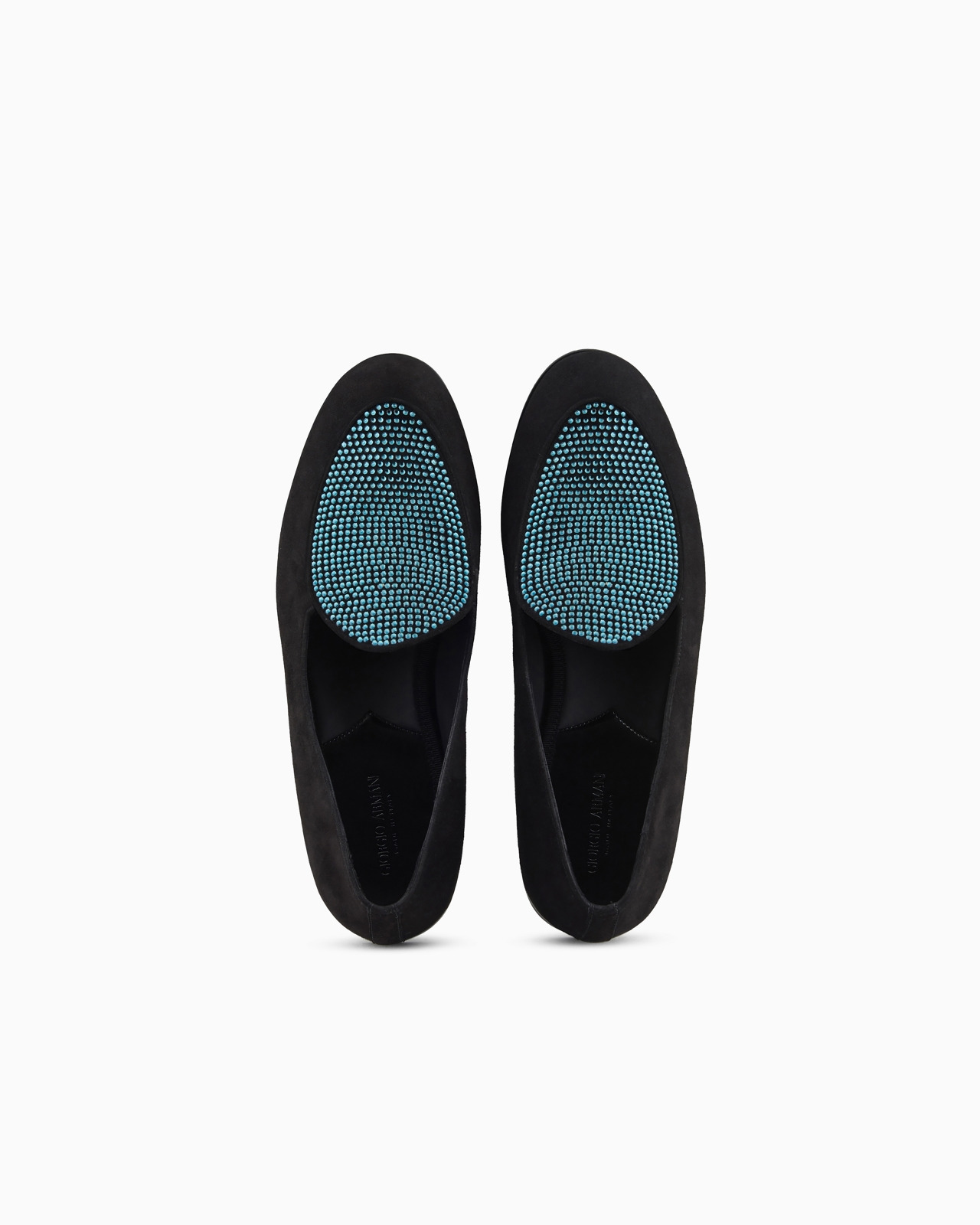 Rhinestoned suede loafers - 3
